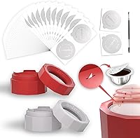 Vista 11 de BinZetic® 100 tapas de sellado de papel de aluminio para cápsulas Nespresso Vertuo [2.441 in, grado alimenticio] más adecuadas para el kit