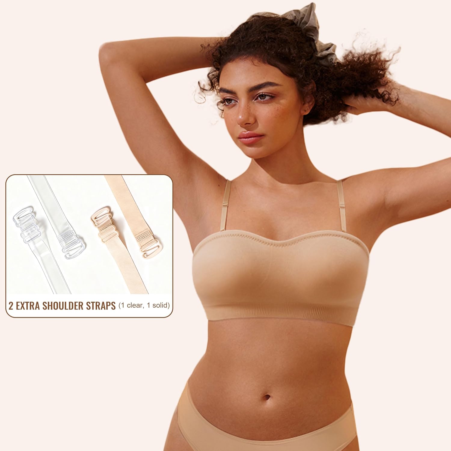 Wireless Strapless Bras, Non-Slip Wirefree Breathable Bandeau Tube Top Everyday Bra for Women - Image 3