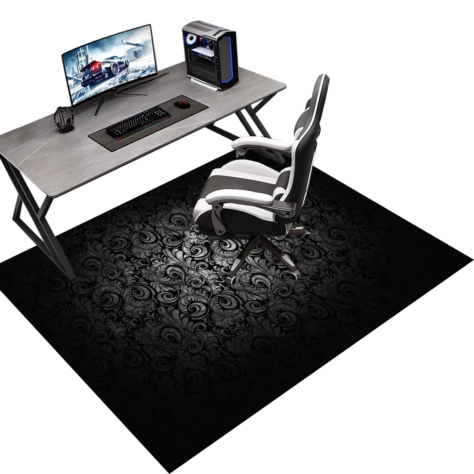 Protective Floor Protector Mat, Office Chair Mat for Carpeted Floor, Gaming Chair Mat Non-Slip, Chair Mat Carpet Protector for Low Pile Carpets, Floor Mat for Computer Desk Chairs 180 x 230 cm