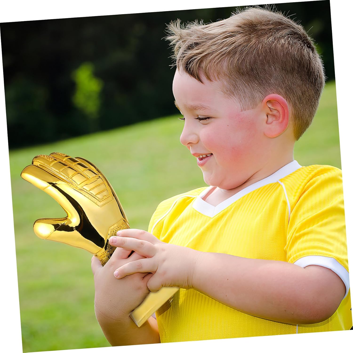 Delicate Goalkeeper Trophy Award Soccer Accessory Glove Trophy for Celebrations Durable and Stylish Decoration for Sports Events and Competitions