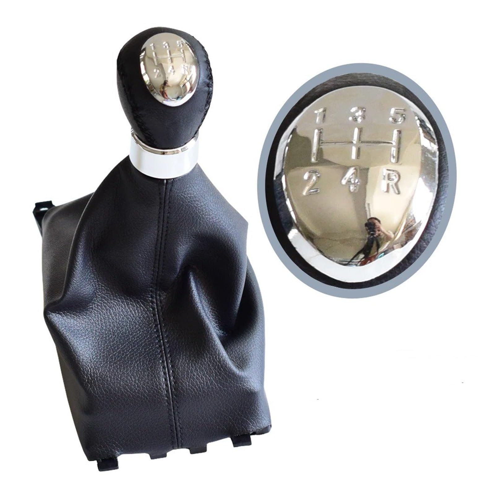 SAUANMNKTP Gearshift Knob for Mazda 6 2002-2007 5 Speed Gear Shift Knob Lever Handball Manual(5 Speed-Boot)