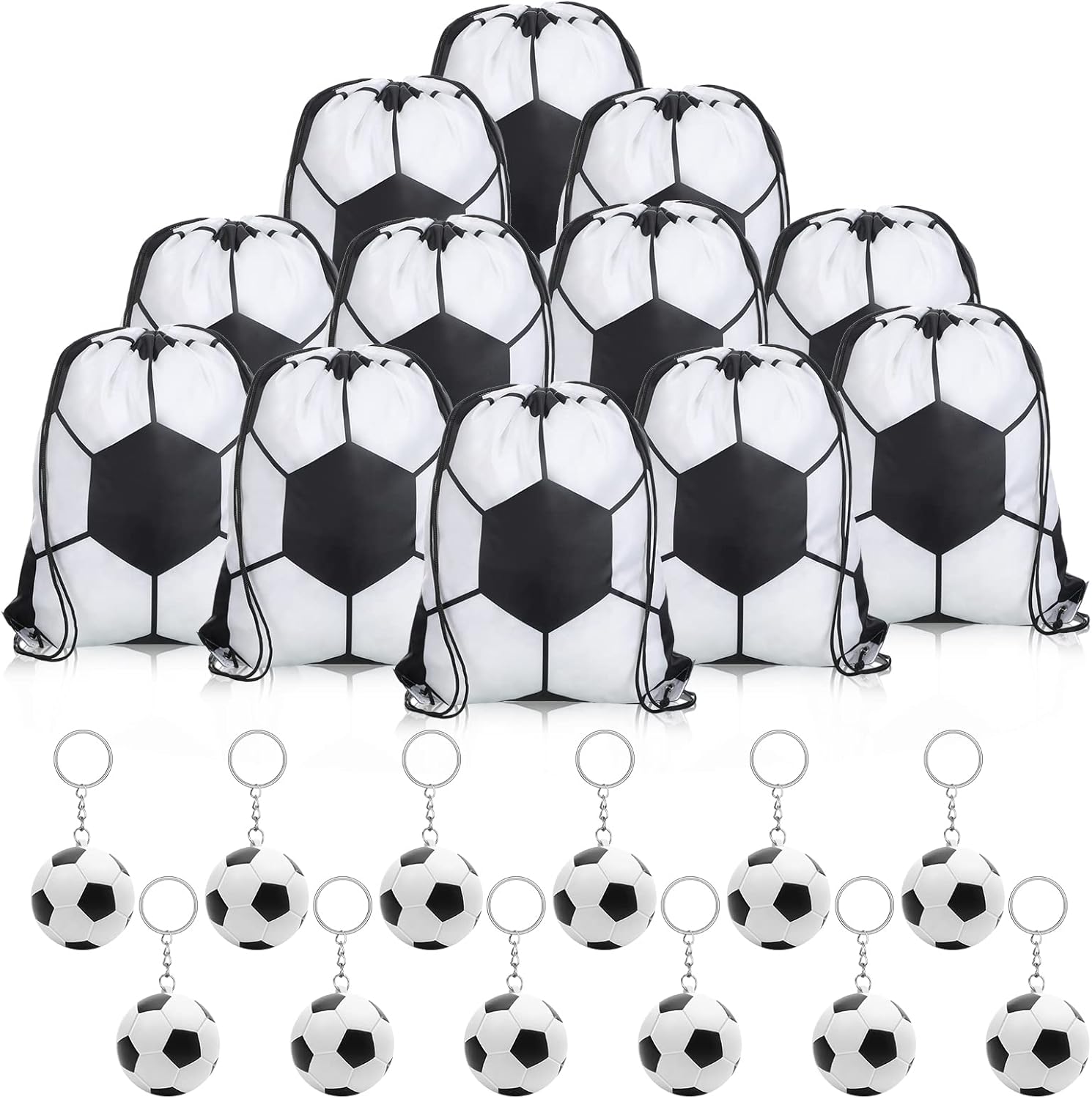 Reginary 24 Pcs Soccer Team Gifts Soccer Drawstring Bag and