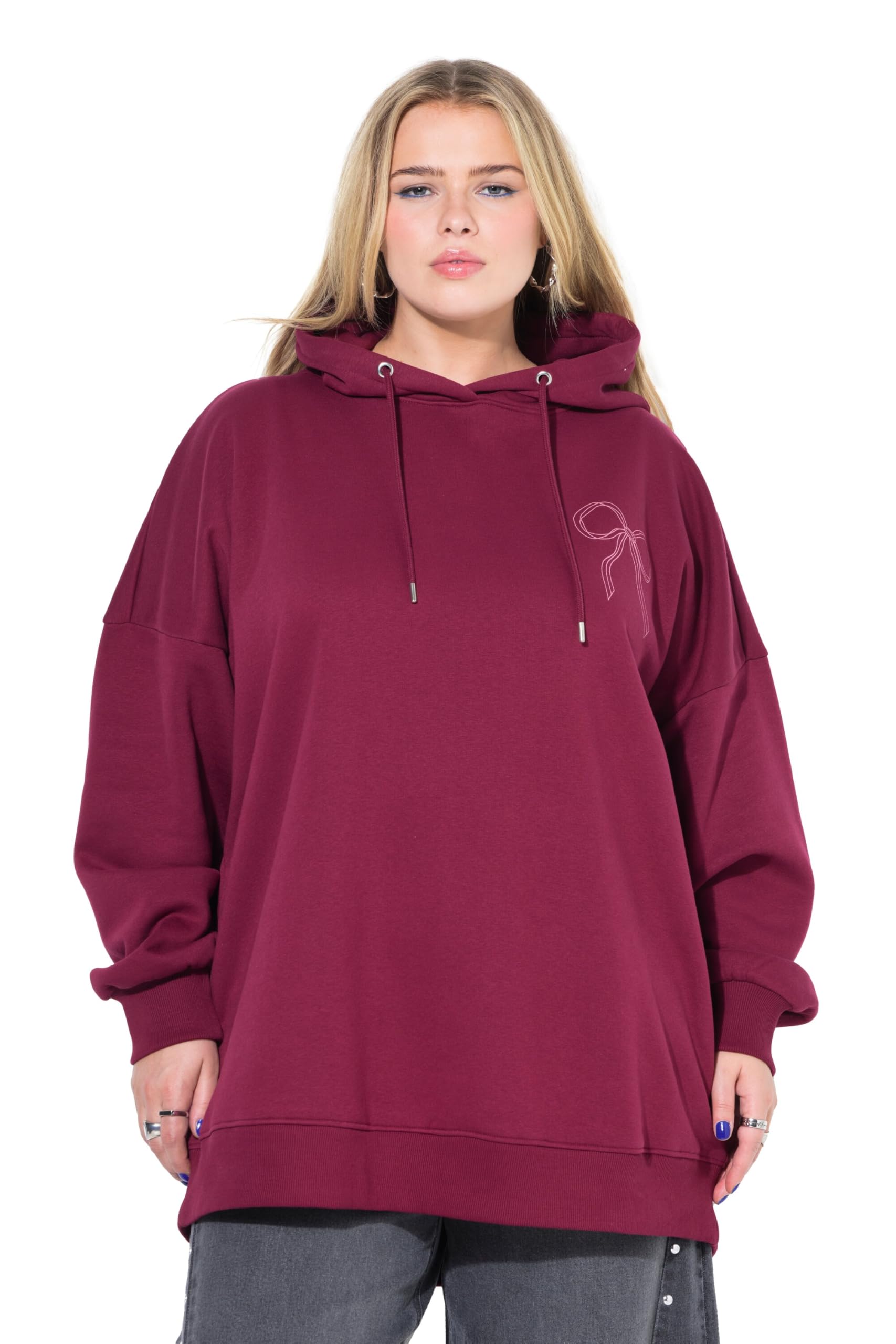 Studio Untold Damen große Größen Übergrößen Plus Size Hoodie, Oversized, Schleifen-Print, Kapuze 844836
