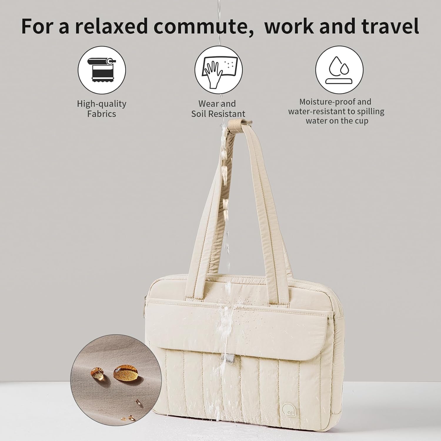 Laptop Tote Bag for Women, 14Inch & 16 Inch Laptop Tote Bag with Luggage Trolley Strap for Work/Travel/College/Daily