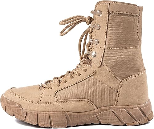 Zivopah Botas tácticas para hombre de 8 pulgadas, ligeras, botas de combate antifatiga, botas de trabajo tecnológicas para el desierto, botas de