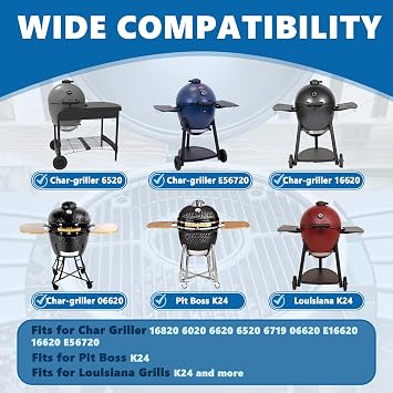 SafBbcue 49.5 cm ラウンド グリル 格子 Akorn Kamado セラミックグリル用、ピットボスK24 Louisiana Grills K24用チャコール格子、Char-Griller 16620 グリル交換部品 Kamado どんぐりアクセサリー