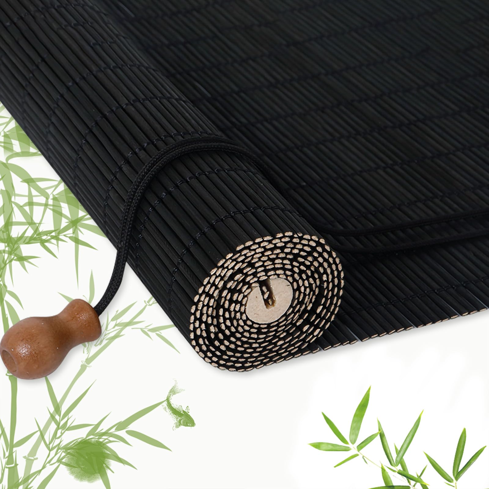 EVOZEN Bamboo Blinds for Interior Windows, Custom Bamboo Shades for Indoor Windows, Roller Shades for Indoor Window and Outdoor Patio, Easy to Install