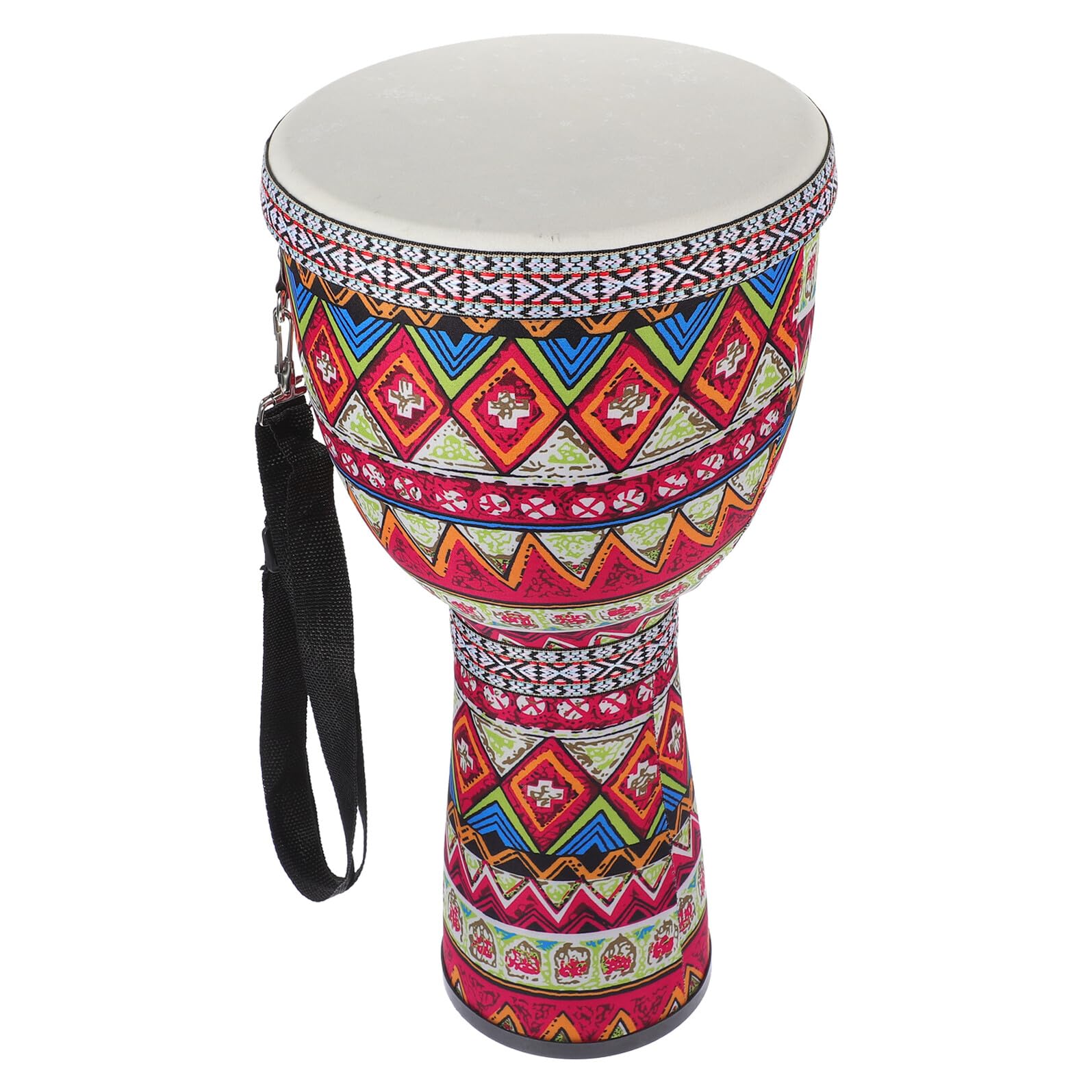 Toyvian Tamburo Djembe in Abs Leggero Fondo Piatto Strumento a Percussione Portatile e Design Tradizionale Dipinto a Mano e Gioco Educativo per Bambini per Principianti