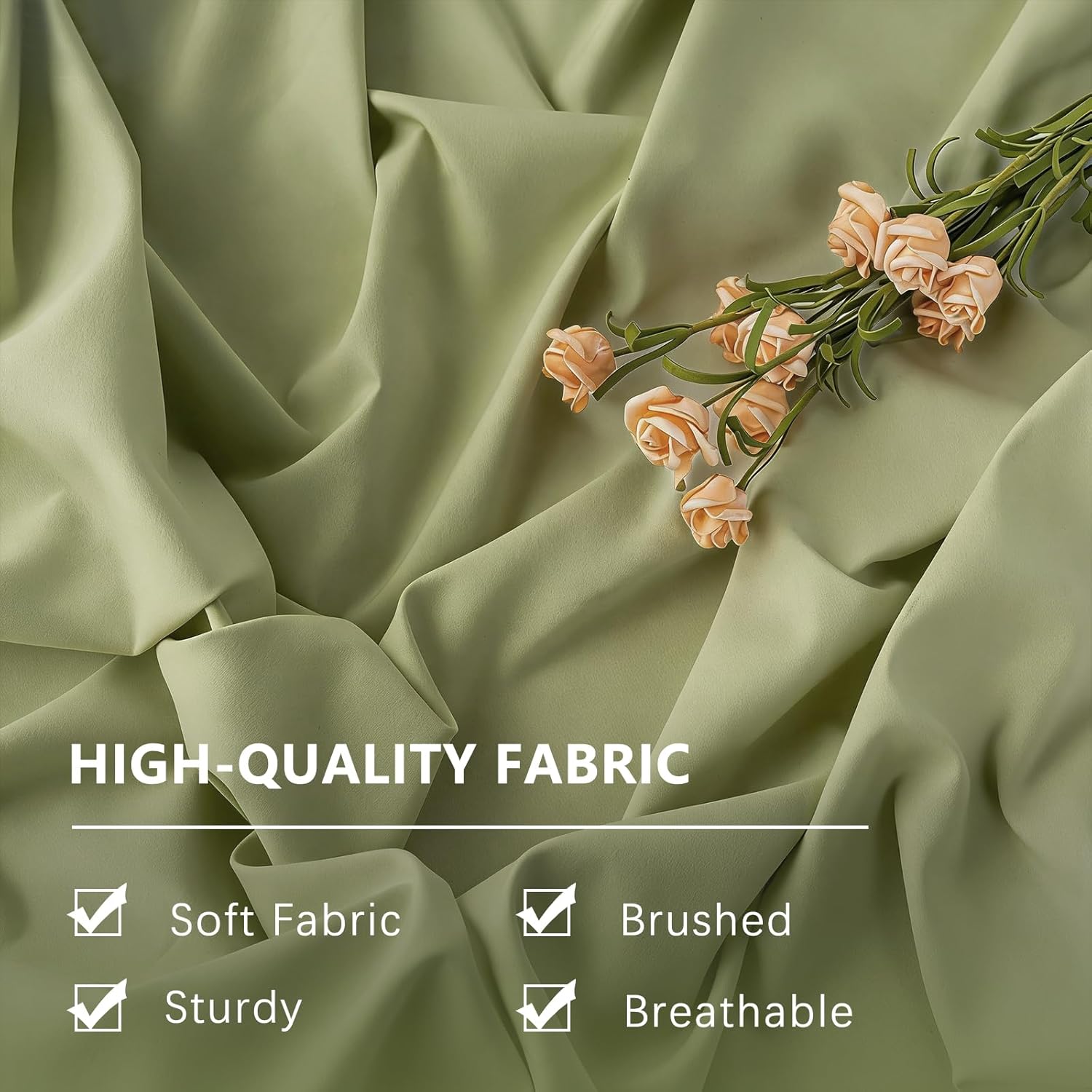 King Size Sheets Set - 6 Piece Luxuriously Soft & Cooling Sheets King Size - Ultra Soft 16" Deep Pocket King Sheet Set - Fitted Sheet & Pillowcase Sets (King Sage Green)