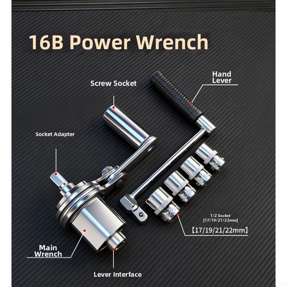 40Cr Clé à cosse réglable en acier pour démontage de pneu de voiture, douilles de 17 mm, 19 mm, 21 mm, 22 mm, poignée ergonomique antidérapante, compacte pour véhicules (style B 4)