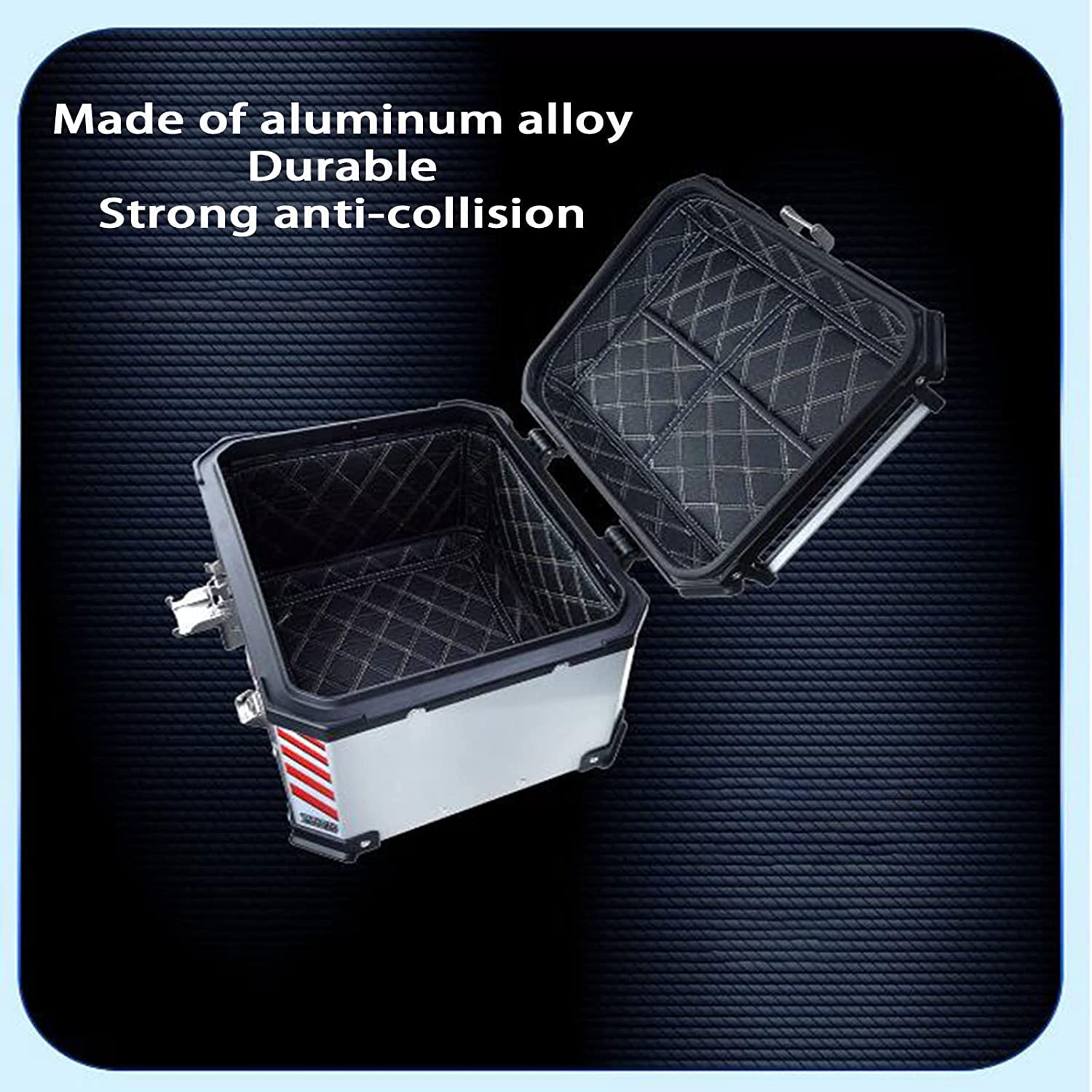 55L Skrzynka ogonowa motocykla Górna skrzynka ze stopu aluminium Zabezpieczenie bagażnika motocykla Zabezpieczenie przed kradzieżą Wodoodporny odblask do sklepu turystycznego Kask Duży bagaż górny f