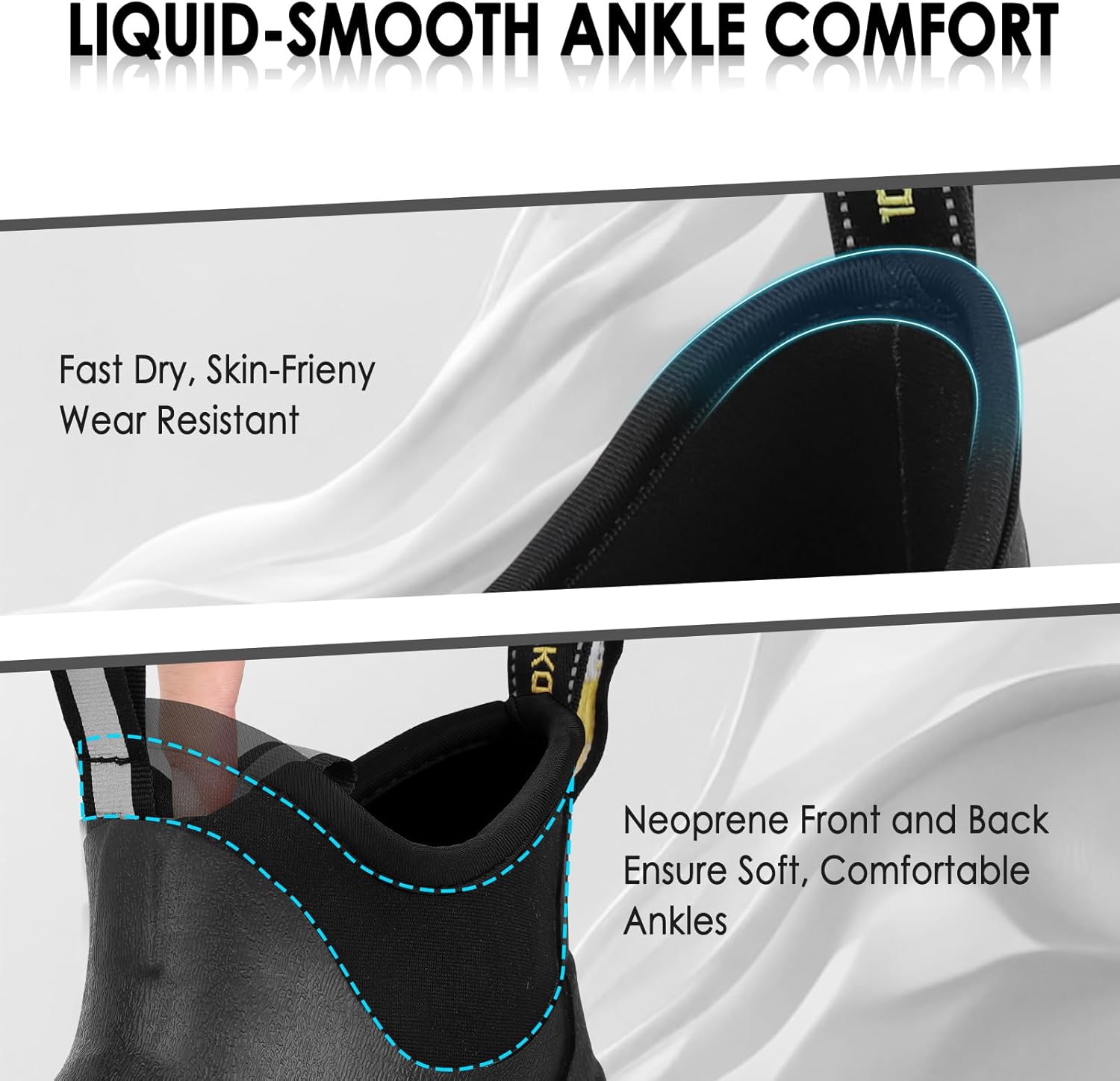 Kalkal Men's Deck Boots, Waterproof Fishing Rain Boots with High Traction, Men's Rubber Boots For Gardening Fishing Boating Camping Sailing - Image 4