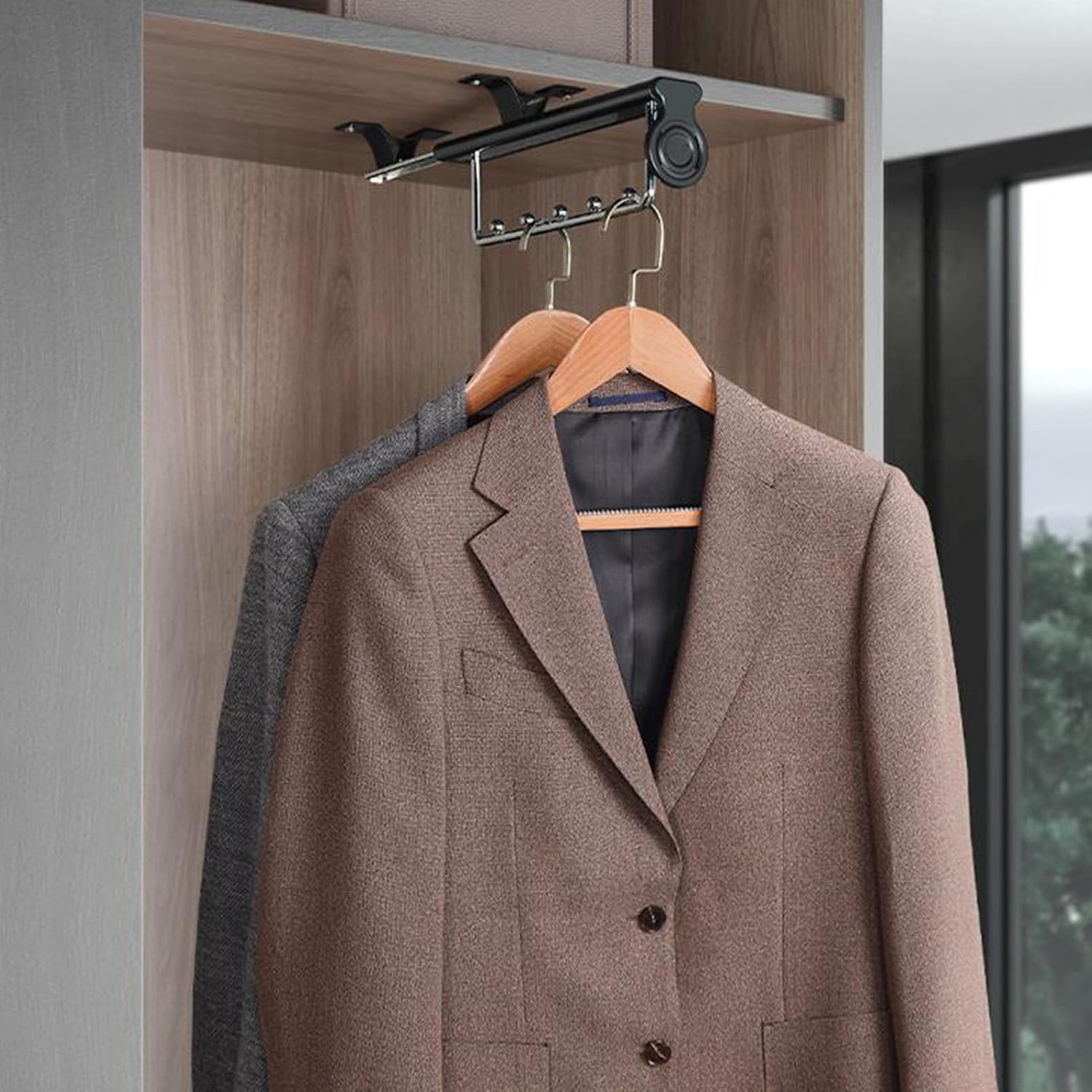 Pull Out Pants Rack,Pull Out Clothes Hanger Rack for Closet,for Space Saving Bedroom and Laundry Room(Color1,400mm)