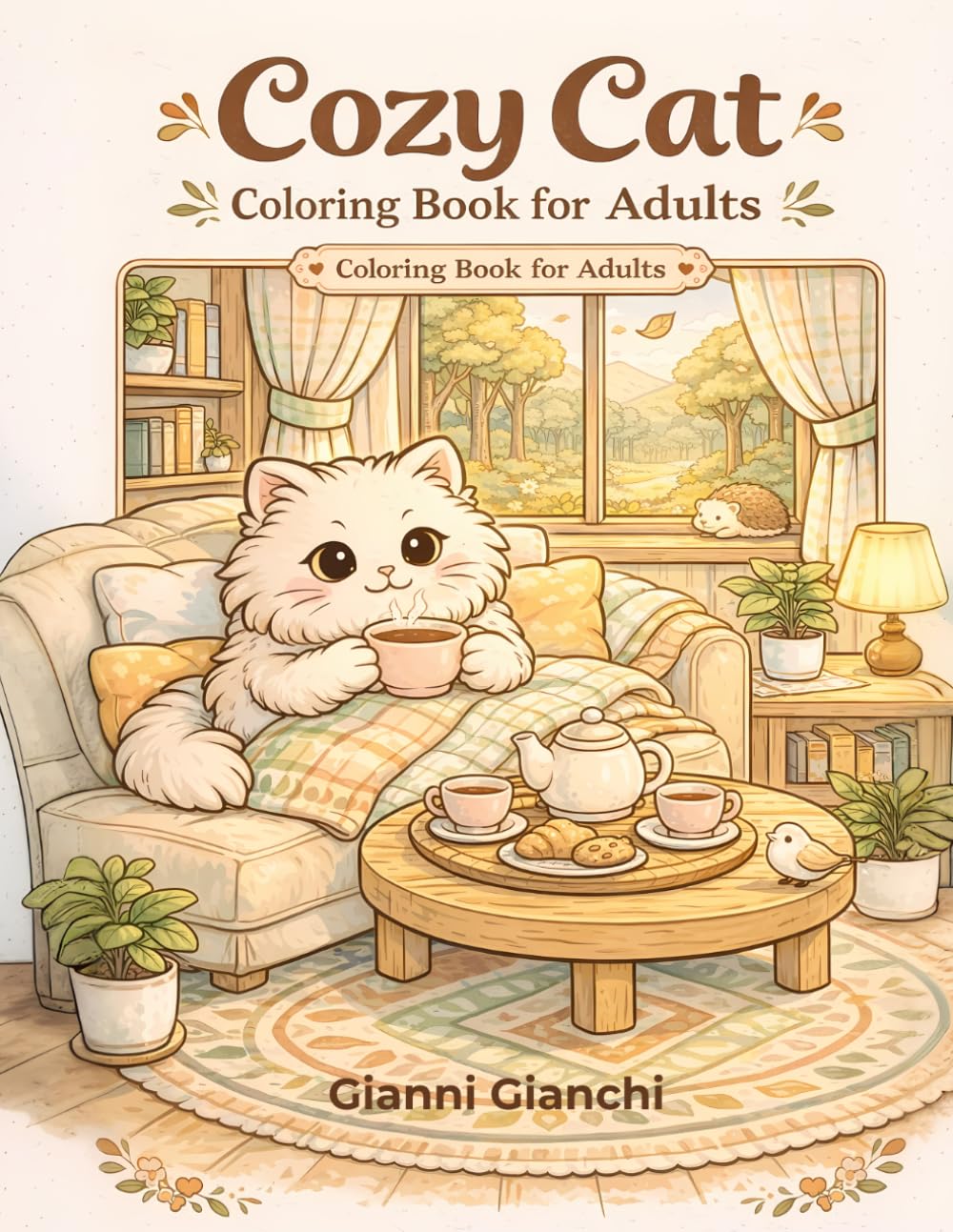 Cozy Cat Coloring Book for Adults: A Relaxing Cottagecore Cat Coloring Book with Cozy Forest Scenes, Tea Moments, Hygge Vibes & Stress Relief Designs