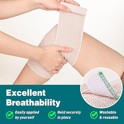 Miniatura 5 de AZEN 4 in Premium 15 Pack Elastic Bandage Wrap, Lymphedema Wraps for Legs, Ankle, Knee, Tummy, Body Wrap, Compression Leg Wraps, Latex-Free