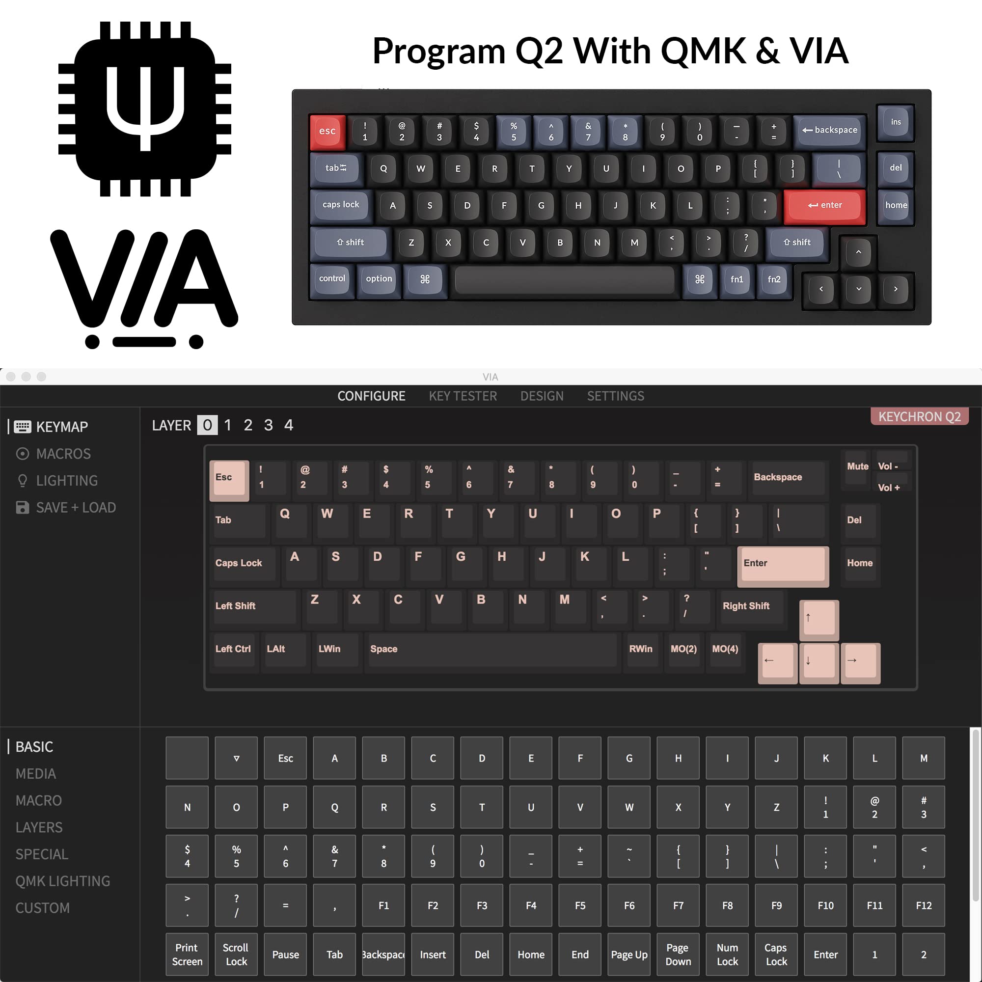 Amazon | Keychron Q2 有線カスタムメカニカルキーボード QMK