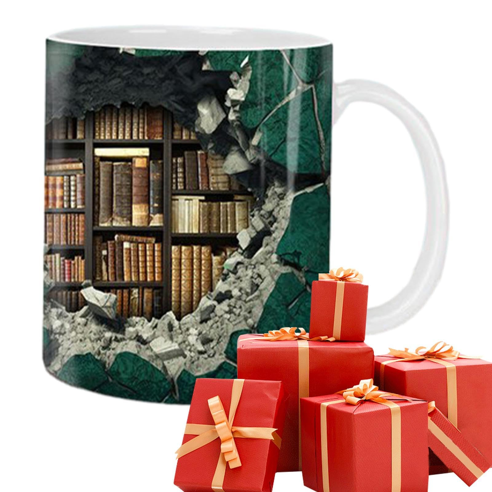 Veeteah K Bookshelf Mug Bookshelf Mug Library Bookshelf Mug Boo Lover Mug Bookshelf Coffee Mug Ceramic Coffee Mug For Readers Friends