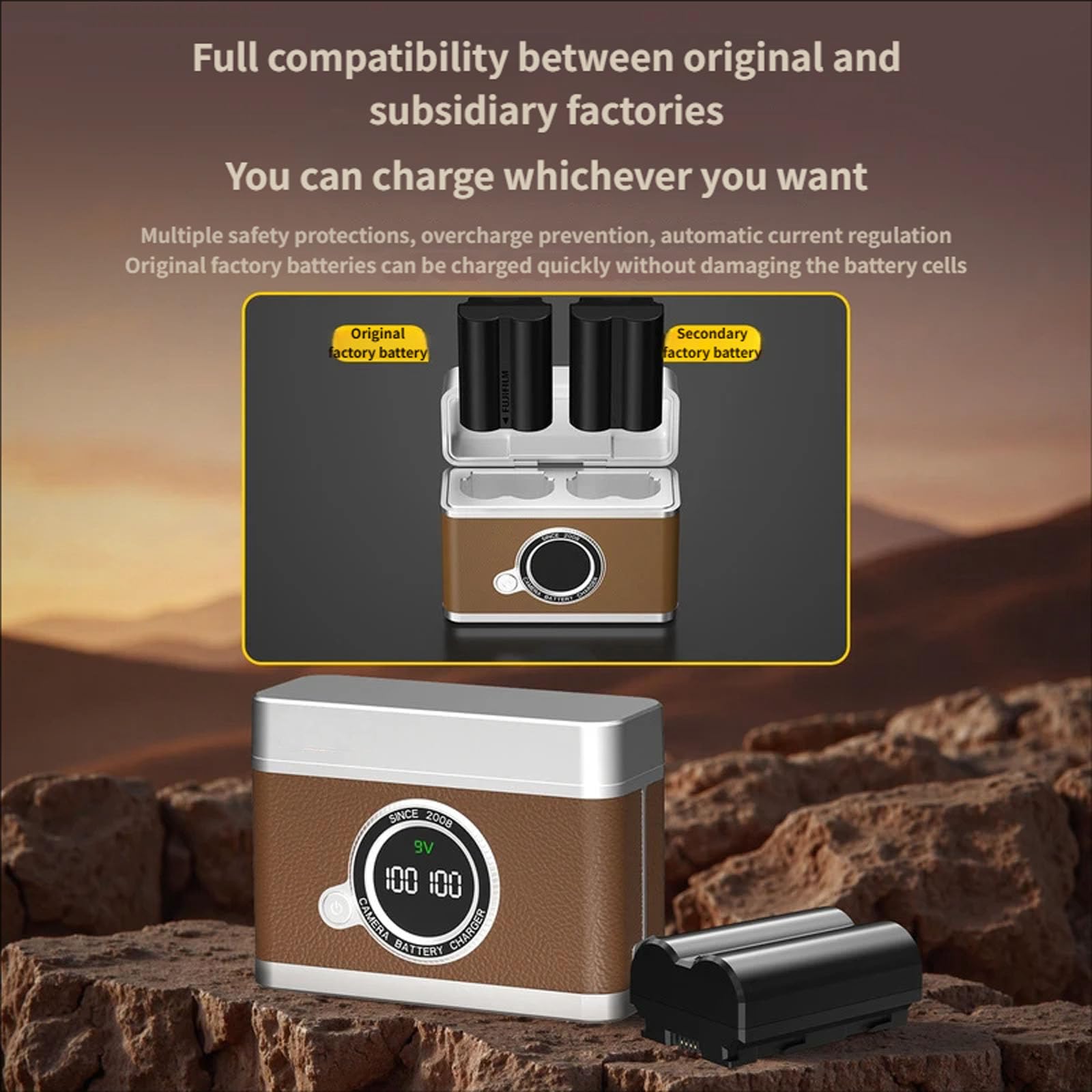 W235 USB C - Cargador de batería para cámara con indicadores LED, color