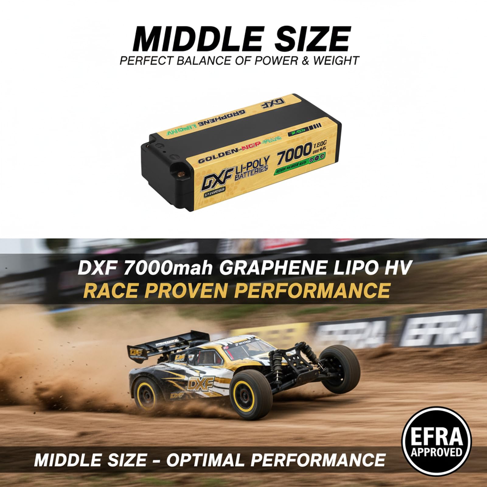 DXF 7.6V 2s lipo akku mit 7000mAh 150c medium-Sized Batteries Golden NGP entladung – lipo 2s ideal für 1/8 und 1/10 Auto rc-Fahrzeuge, leistungsstark, Batterie Pack mit Dean/t 5mm