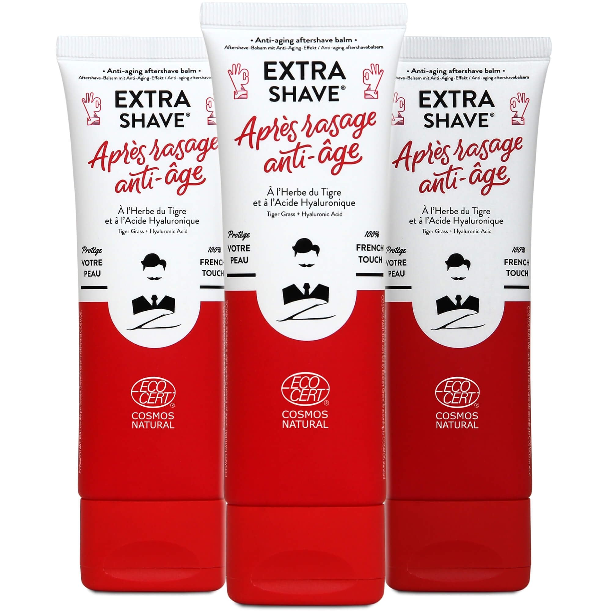 Baume Après-Rasage Homme – Lot de 3 – Monsieur BARBIER | Effet Cicatrisant & Anti-Âge | Naturel, Végan & Français | À l’Herbe du Tigre & Acide Hyaluronique