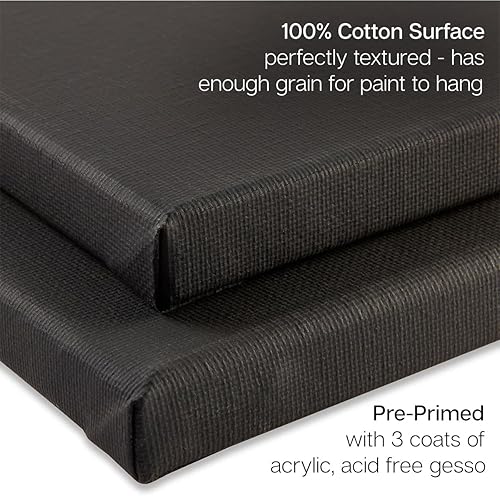 Miniatura 3 de KINGART 865-4 - Lienzo de artista estirado de varios tamaños, imprimado con gesso – Lienzos rectangulares 100% algodón, perfil de 5/8 pulgadas,