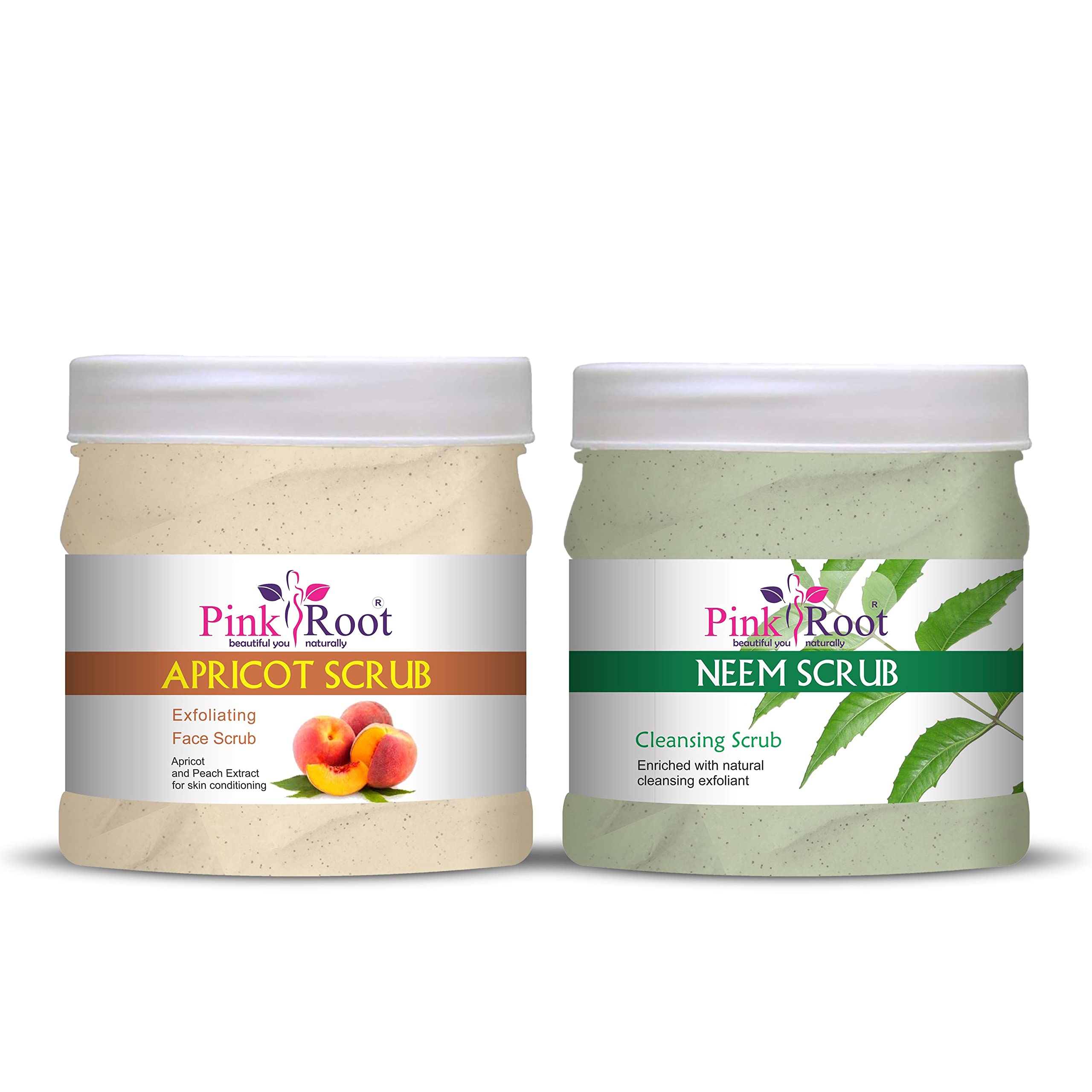 Pink Root Apricot Scrub 500gm with Neem Scrub 500gm-picture-36