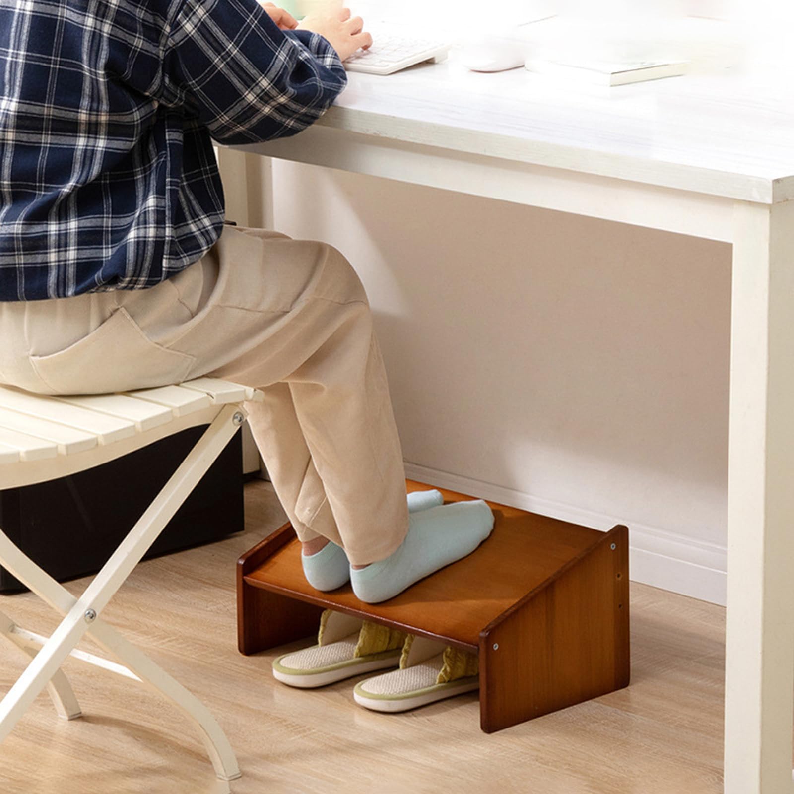 Sgabello Poggiapiedi in bamboo,Regolazione dell'altezza a 3 velocità,Poggiapiedi sotto scrivania ,Poggiapiedi per Ufficio scrivania,Poggiapiedi Ergonomico Da Scrivania,Per La Casa,l'Ufficio
