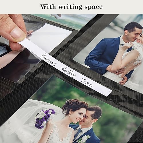 Miniatura 10 de Mublalbum Álbum de fotos pequeño de 4 x 6 pulgadas, 200 fotos, cubierta de lino, libro de fotos con 200 bolsillos horizontales para boda, familia,