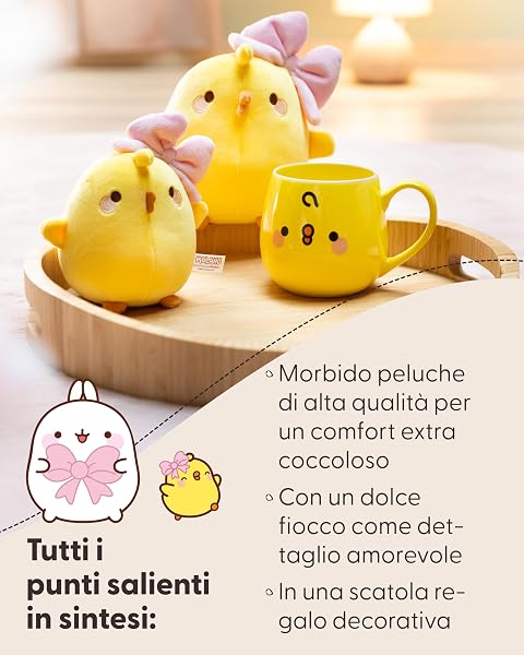 NICI Morbido Peluche di Piu Piu con Fiocco, in Confezione Regalo, per Coccole e Giochi, per Bambini e Adulti, Fantastica Idea Regalo, 16 cm, Giallo - 62783 - 4