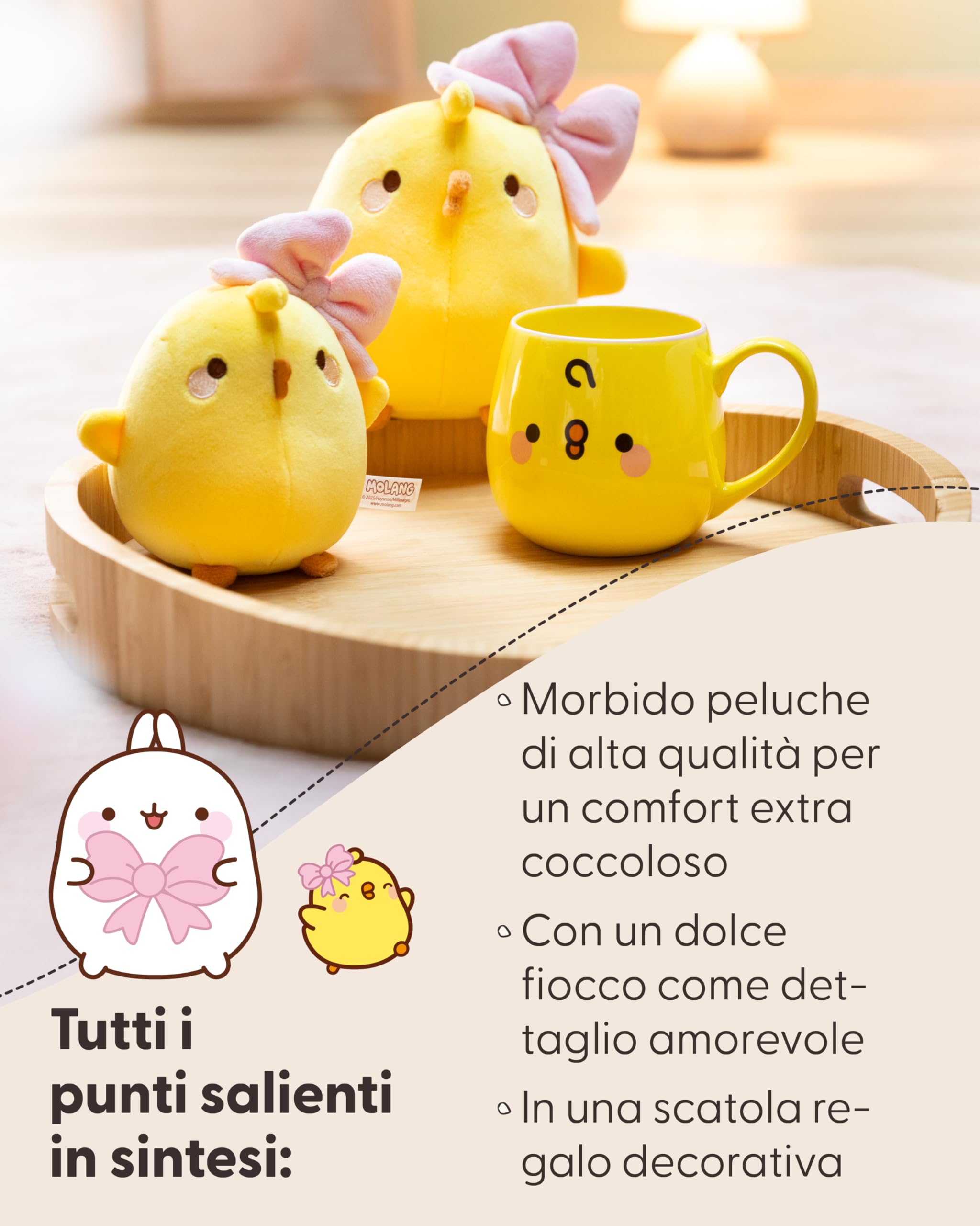 NICI Morbido Peluche di Piu Piu con Fiocco, in Confezione Regalo, per Coccole e Giochi, per Bambini e Adulti, Fantastica Idea Regalo, 16 cm, Giallo - 62783 - 4