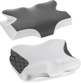 Elviros Cervical Neck Pillow for Sleeping, Memory Foam Pillow for Neck Pain Relief