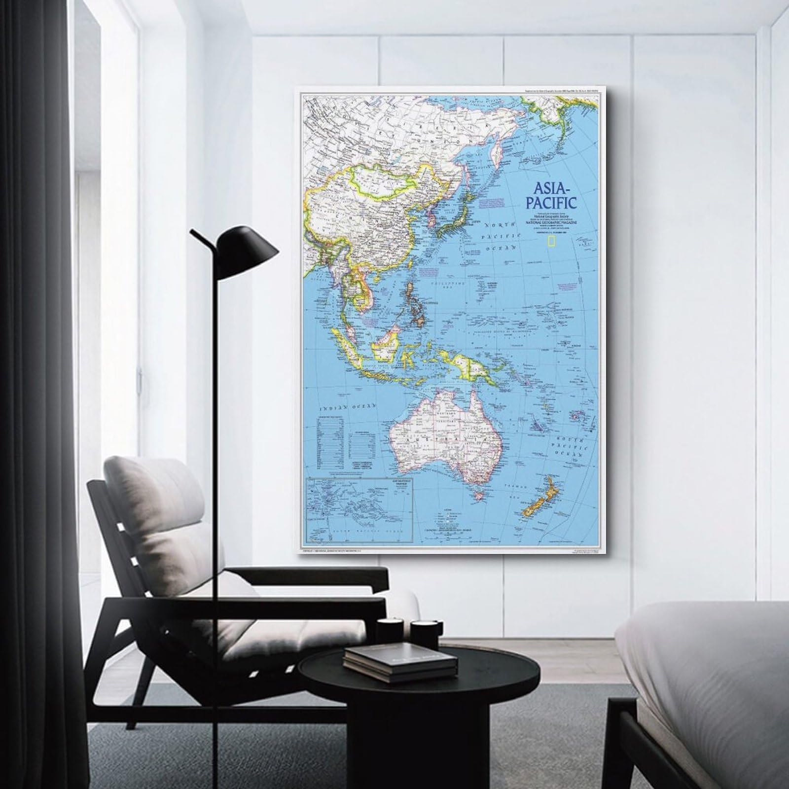 Amazon｜西太平洋の地図ポスター ポスター装飾絵画キャンバス壁