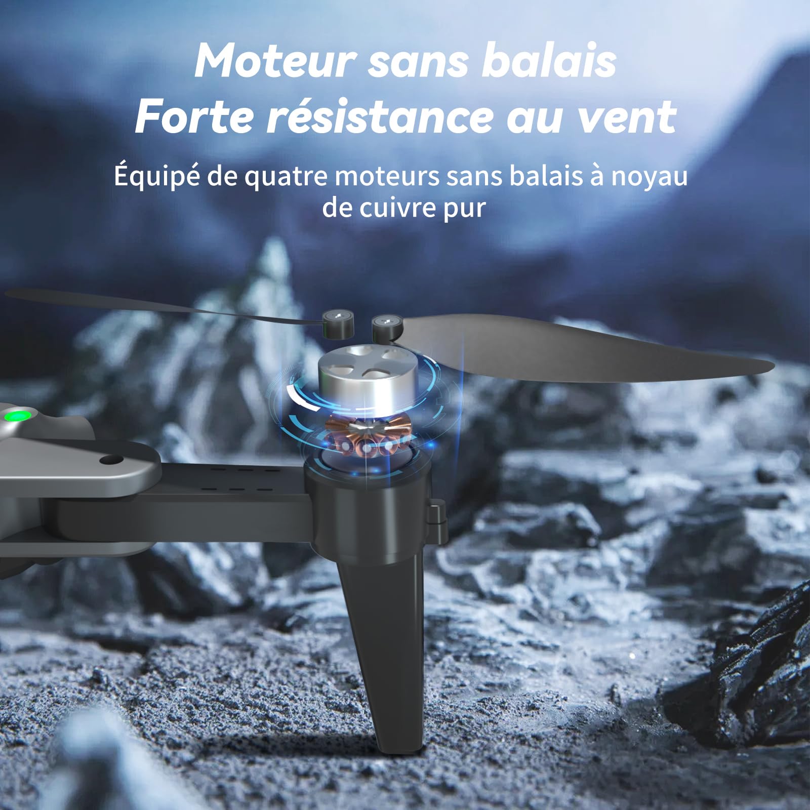S166 Drone avec Caméra 4K, GPS Drone pour Adultes, Moteur sans Balais & Vol Stable, Retour Auto, Suivez-moi, Léger <249g, 3 Batteries(Moyen)