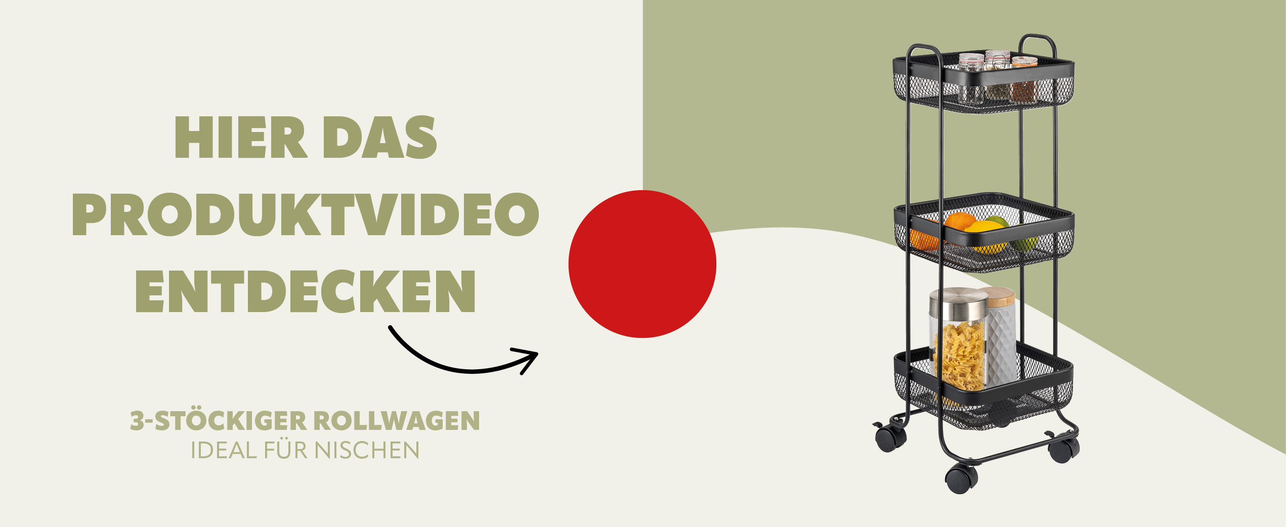 Eluno 3-stöckiger Küchenrollwagen - Servierwagen Aus Bambus & Metall