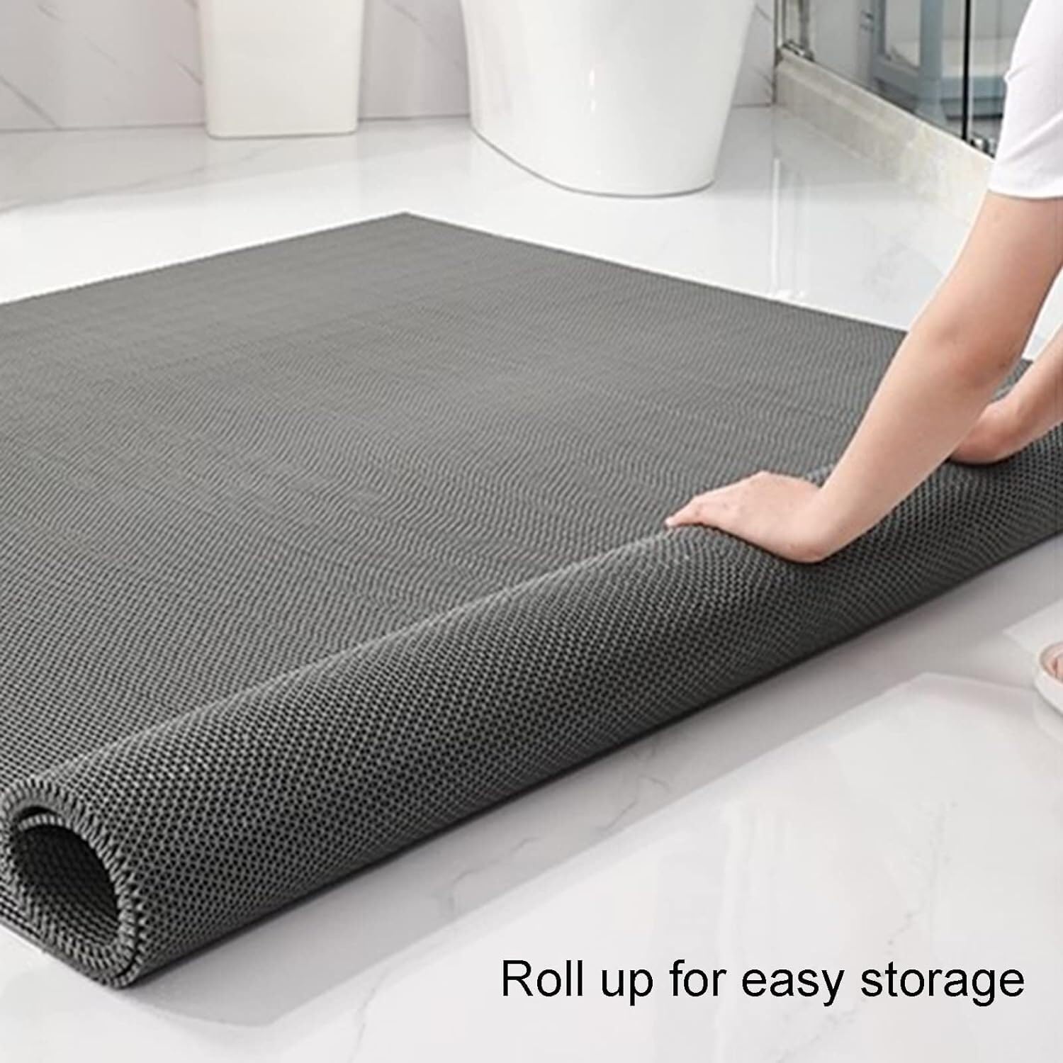 LNNNW rainage rutschfest Bodenmatte Drainage-Antirutschmatte, schneidbare Badezimmer-Bodenmatte, Dusche, Küche, Balkon, Nassbereich-Teppich Badkammer mit Garten(120x900cm)