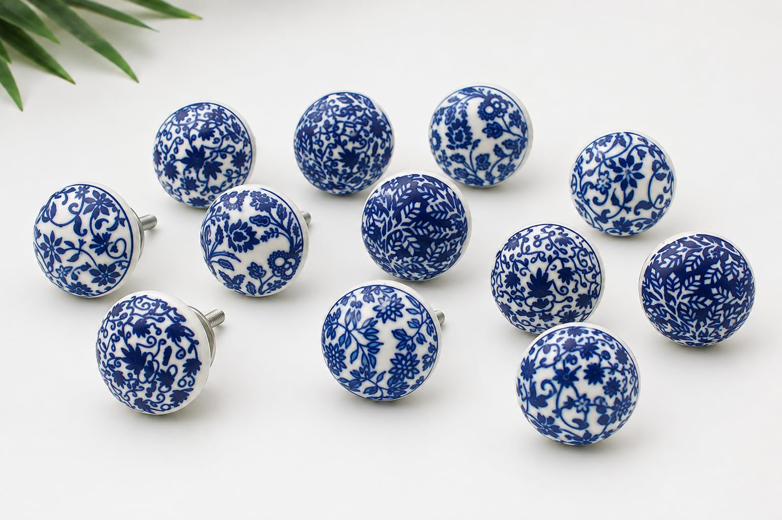 20 pezzi bottoni in ceramica colorati blu fatti a mano per mobili da cucina, bagno, cassettiera, cassetti, cassettiera