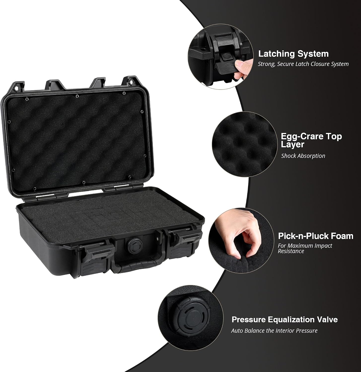 Evolution Tactical Liberator Series PX-1836 Pistol Hard Case – Waterproof & Dustproof Hard Gun Case with Pick-n-Pluck Foam, TSA-Approved