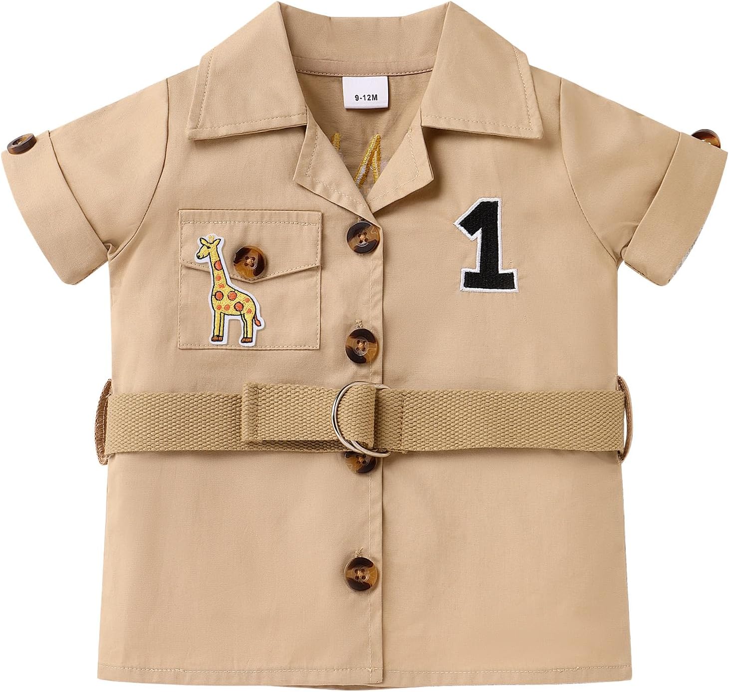 FYMNSI Baby Boy Wild Animal Jungle Safari Shirt Shorts Sets 5PCS Toddler Zoo Keeper First Birthday Outfit Cake Smash Clothes - Image 2