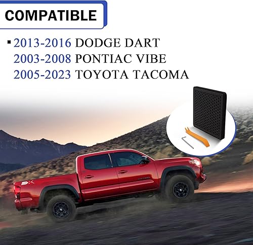 Miniatura 2 de Filtro de aire de cabina HEPA prémium mejorado con carbón activado para Toyota Tacoma 2005-2023 2013-2016 Dodge Dart 2003-2008 PONTIAC VIBE CF10374