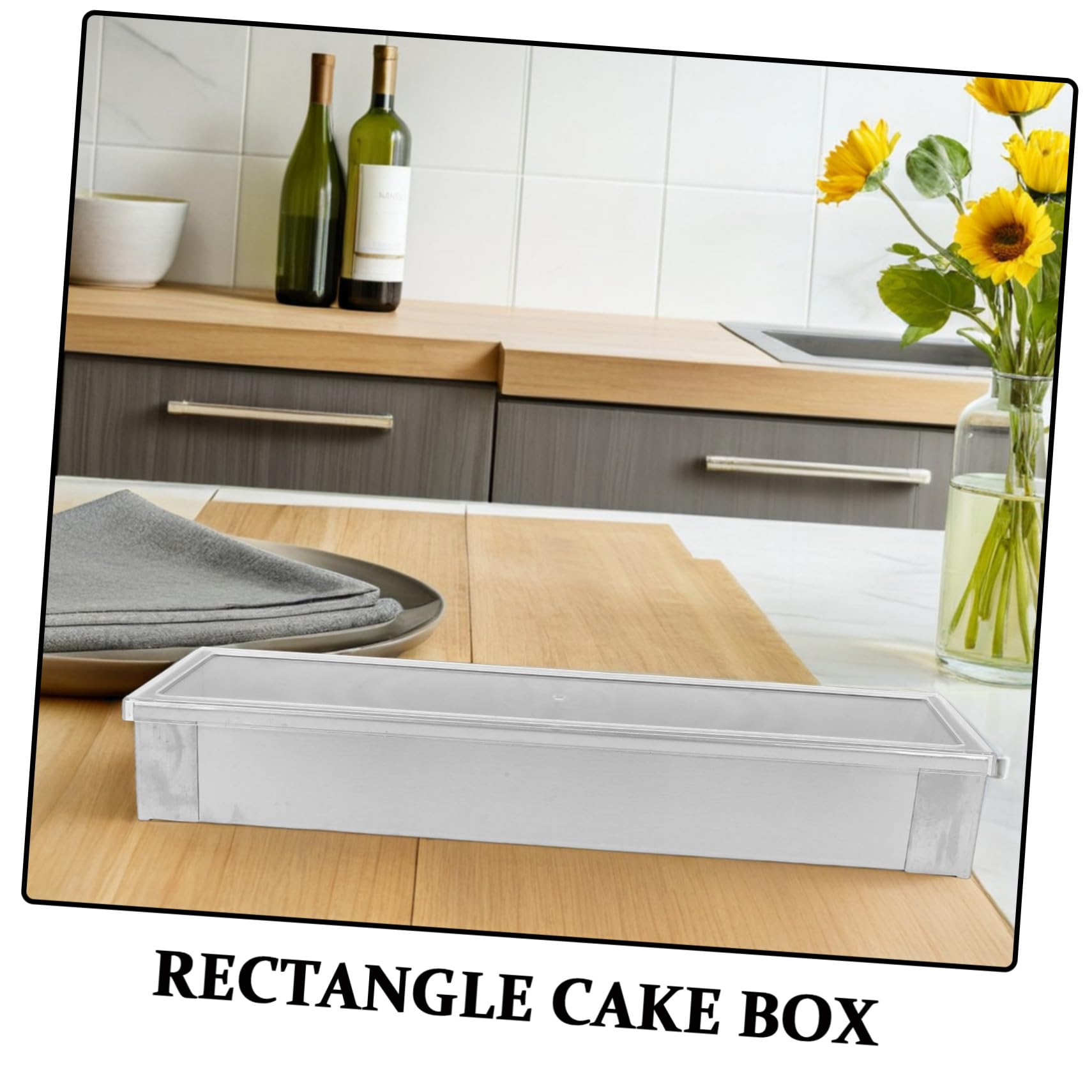 ULTECHNOVO Moule à Gâteau Rectangulaire Acier Inoxydable avec Couvercle Antiadhésif pour Cuisine Moule à Pâtisserie à Tiramisu