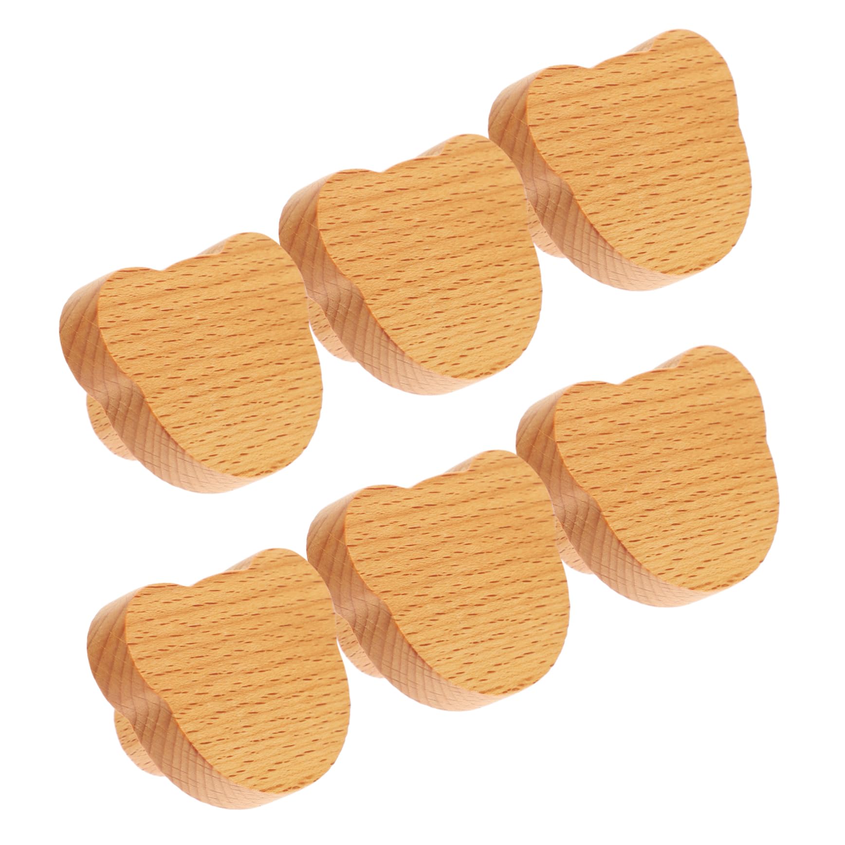 SEWOART Handmade Wooden Bear Head Knobs Sturdy Dresser Drawer Pulls Cabinet Door Handles Easy Install for Home Decor
