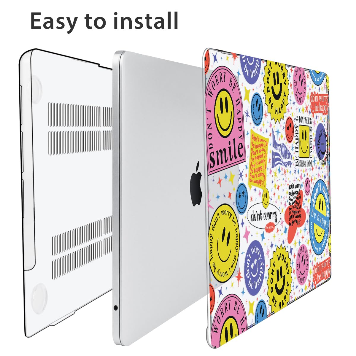 Compatible avec MacBook Air 13,6" M2 2023 2022 modèle A2681, coque rigide, protecteur d'écran et protection pour webcam pour M2 Mac Air 13,6" avec Touch ID, Smile