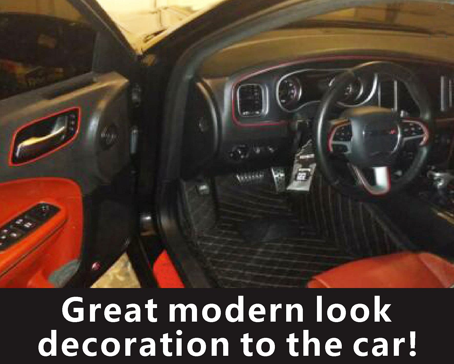 Tira embellecedora naranja para el interior del coche para el hueco entre