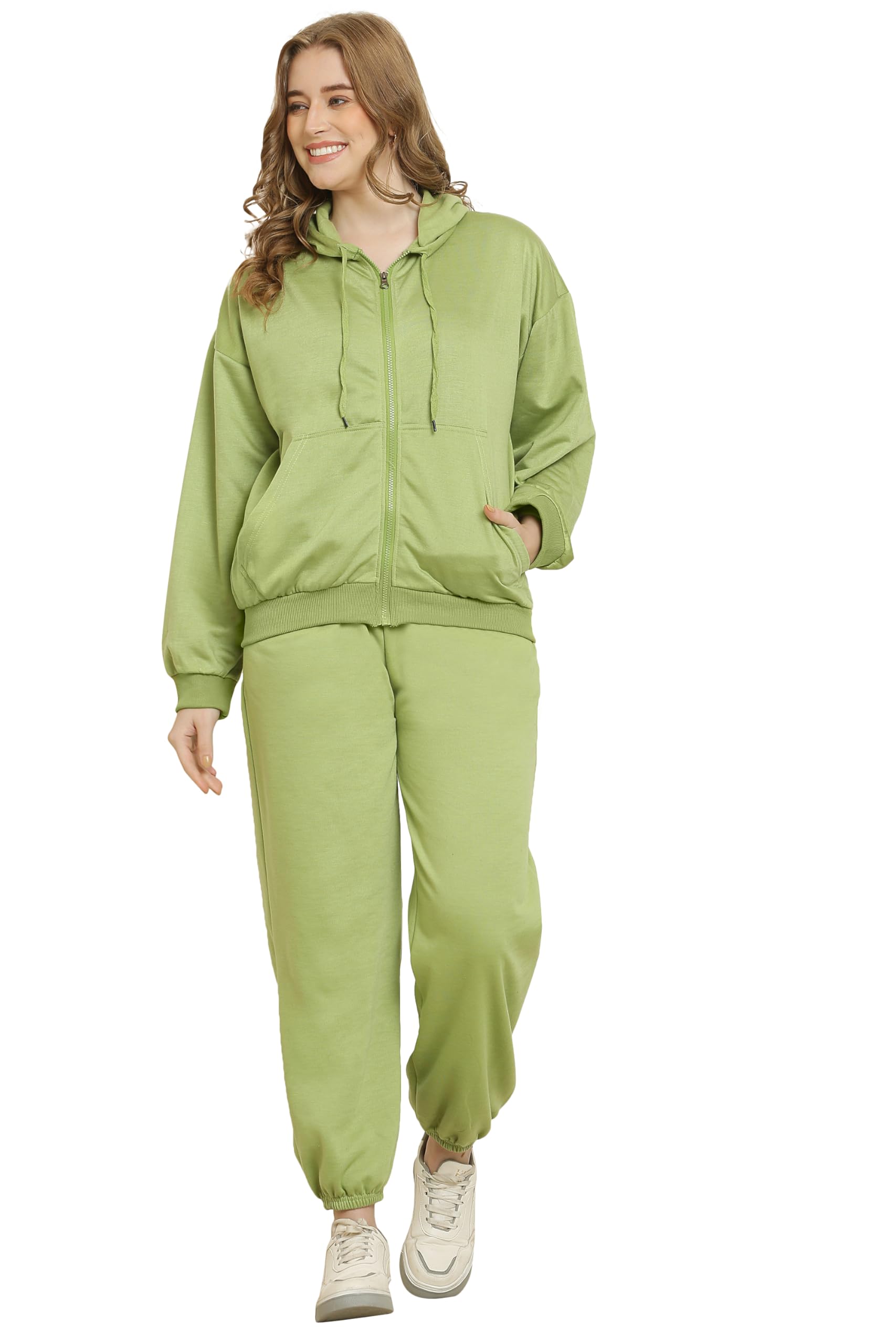 DSCFleece ZIPPER HOODIE & PYJAMA Tracksuit Co-ord Set for Women || SMALL - 10XL || Regular & Plus Size || (IN, Alpha, S, Regular, OLIVE GREEN)-picture-25
