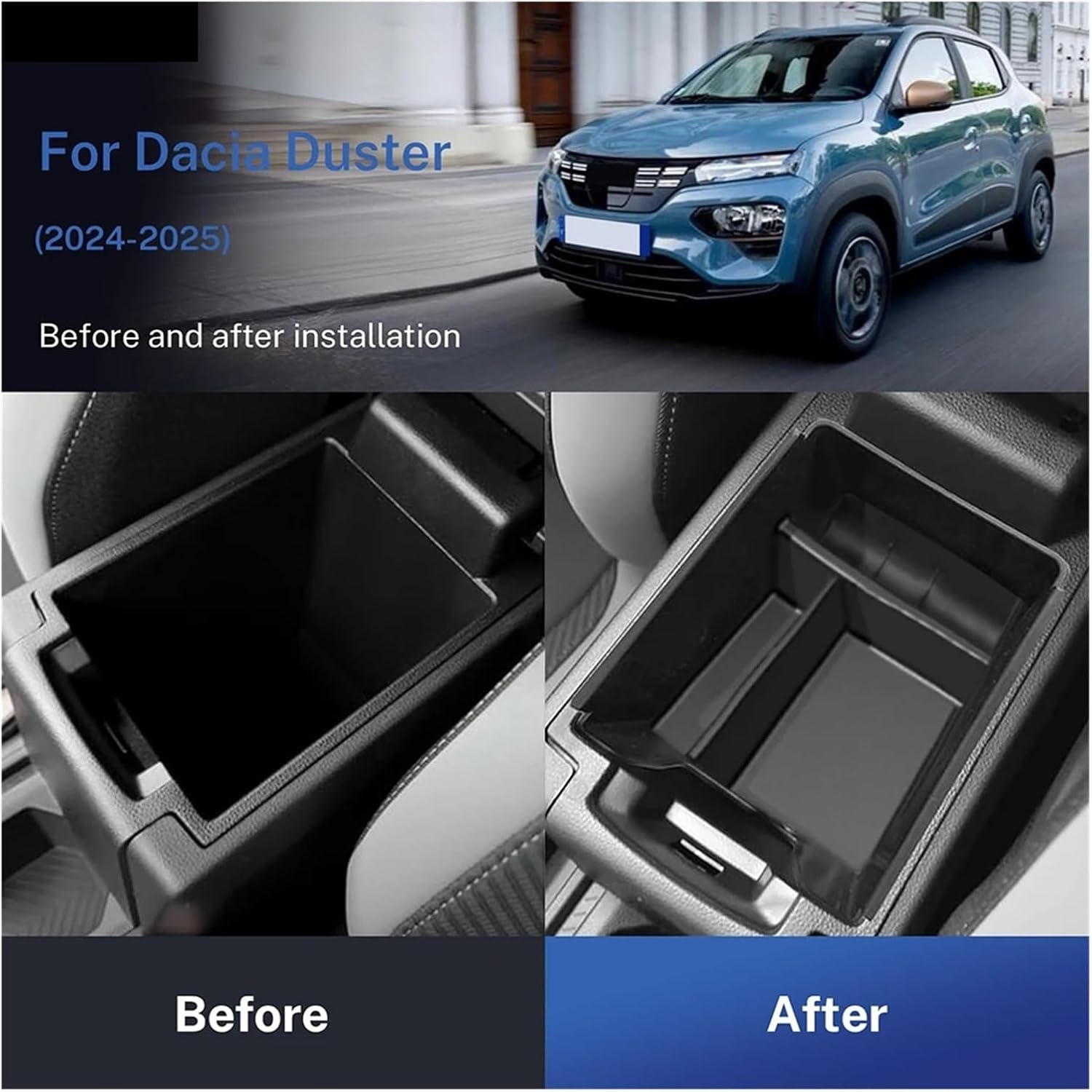 Car Center Console Armrest Storage Organizer Box Auto Dacia Duster 3 2025 Accessories Compatible with Dacia Duster 3 2024 2025 2026