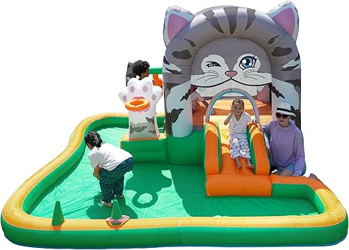 Miniatura 2 de Castillo hinchable para niños, castillo hinchable con tobogán, pozo de bolas, soplador, saco de boxeo para húmedo y seco