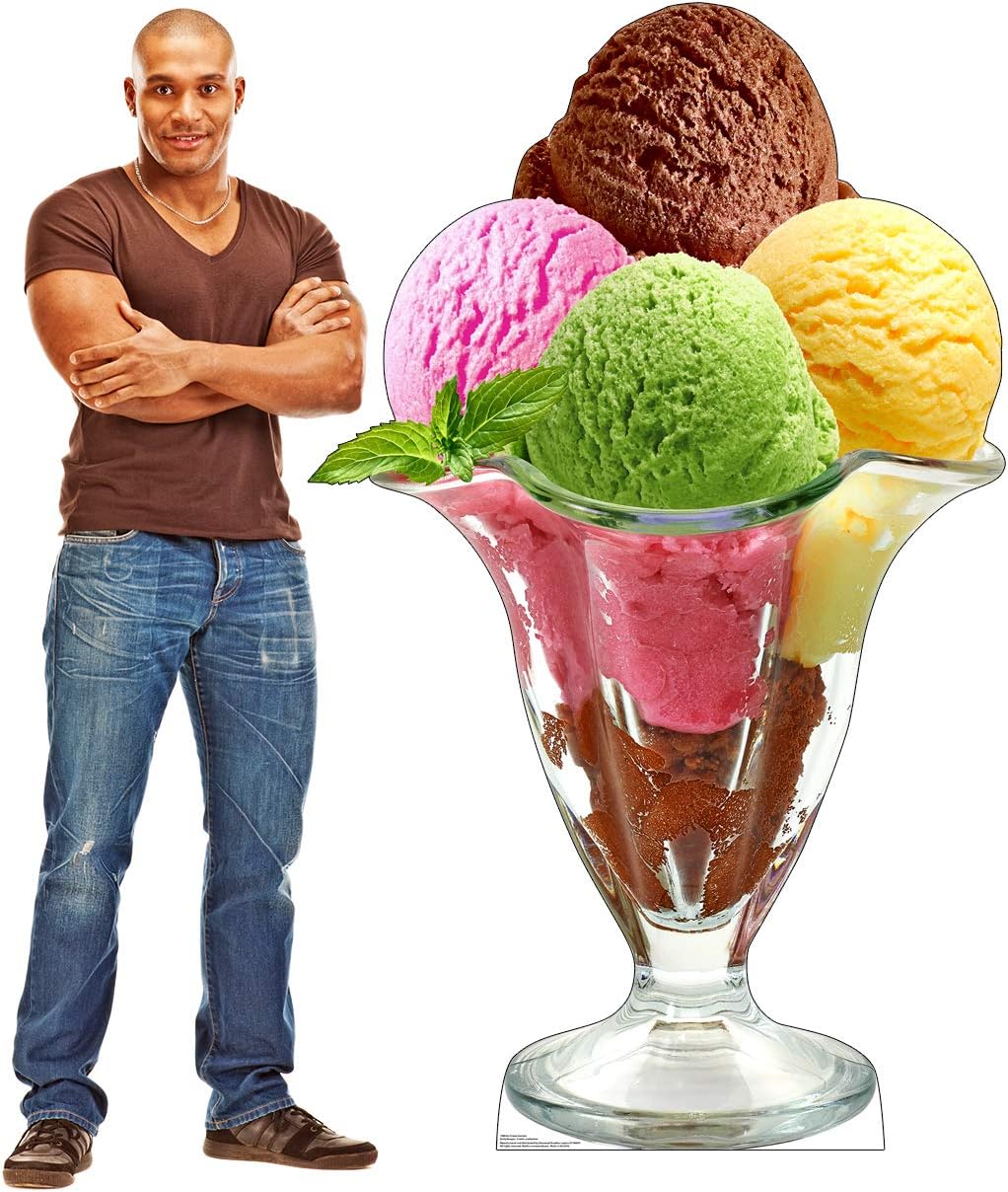 Cardboard People Ice Cream Sundae Life Size Cardboard Cutout Standup