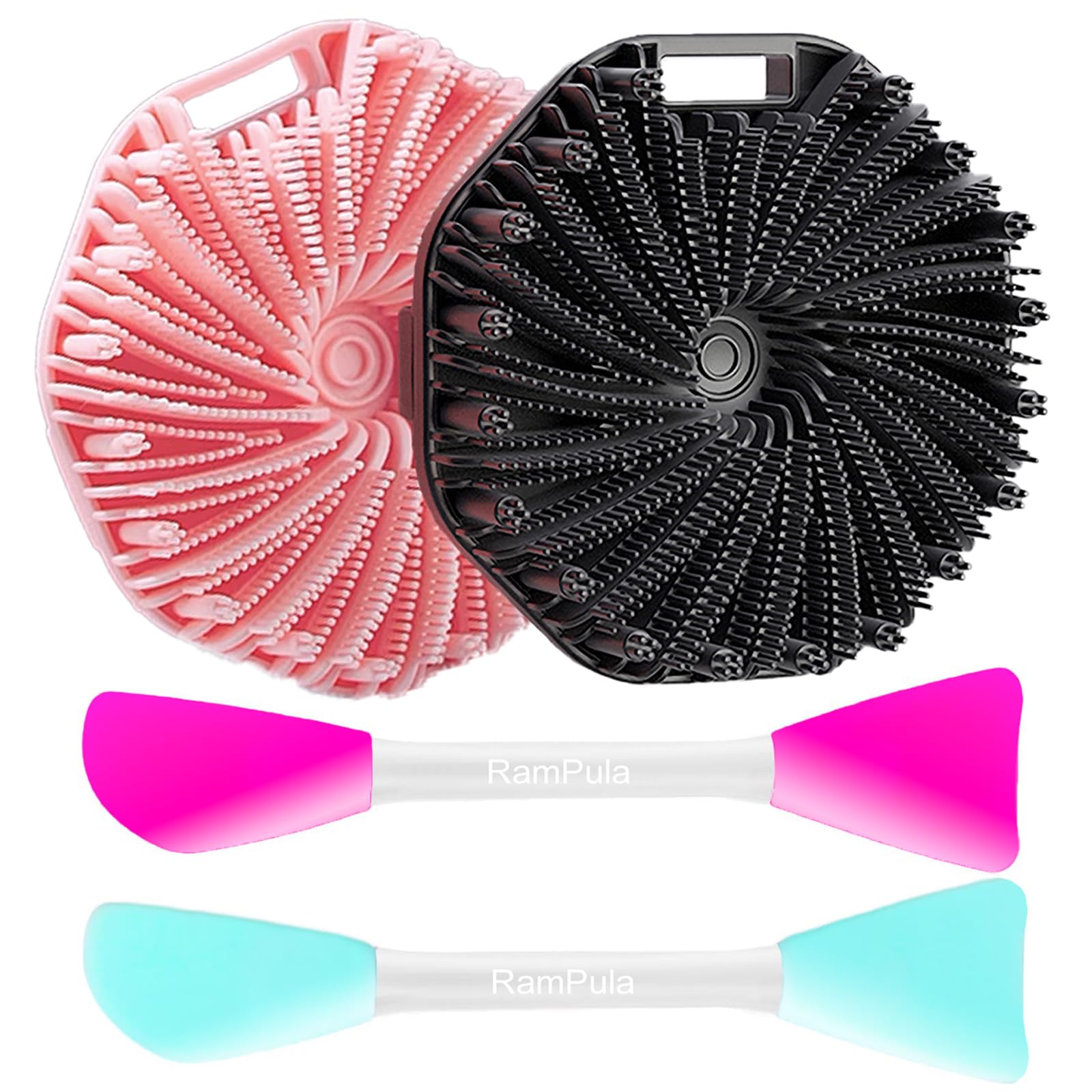 2pcs Facial Mask Applicator and 2pcs Silicone Body Scrubber