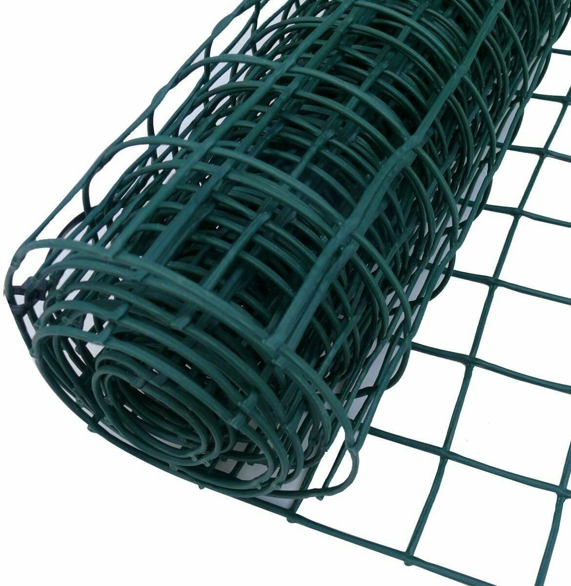 Pso Green Pvc Coated Wire Mesh Fencing – 0.9M X 10M Galvanised Garden Fence Roll – Heavy Duty Boundary Fencing For Plants, Pets, And Borders (Mesh 13Mm)