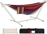 Vista 21 de Lazy Daze Hammocks Hamaca doble con soporte de acero que ahorra espacio de 9 pies, incluye funda de transporte portátil, capacidad de 450 libras